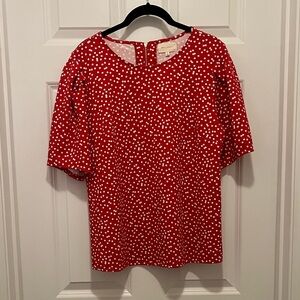 Melloday Red Puff Sleeve Dot Top